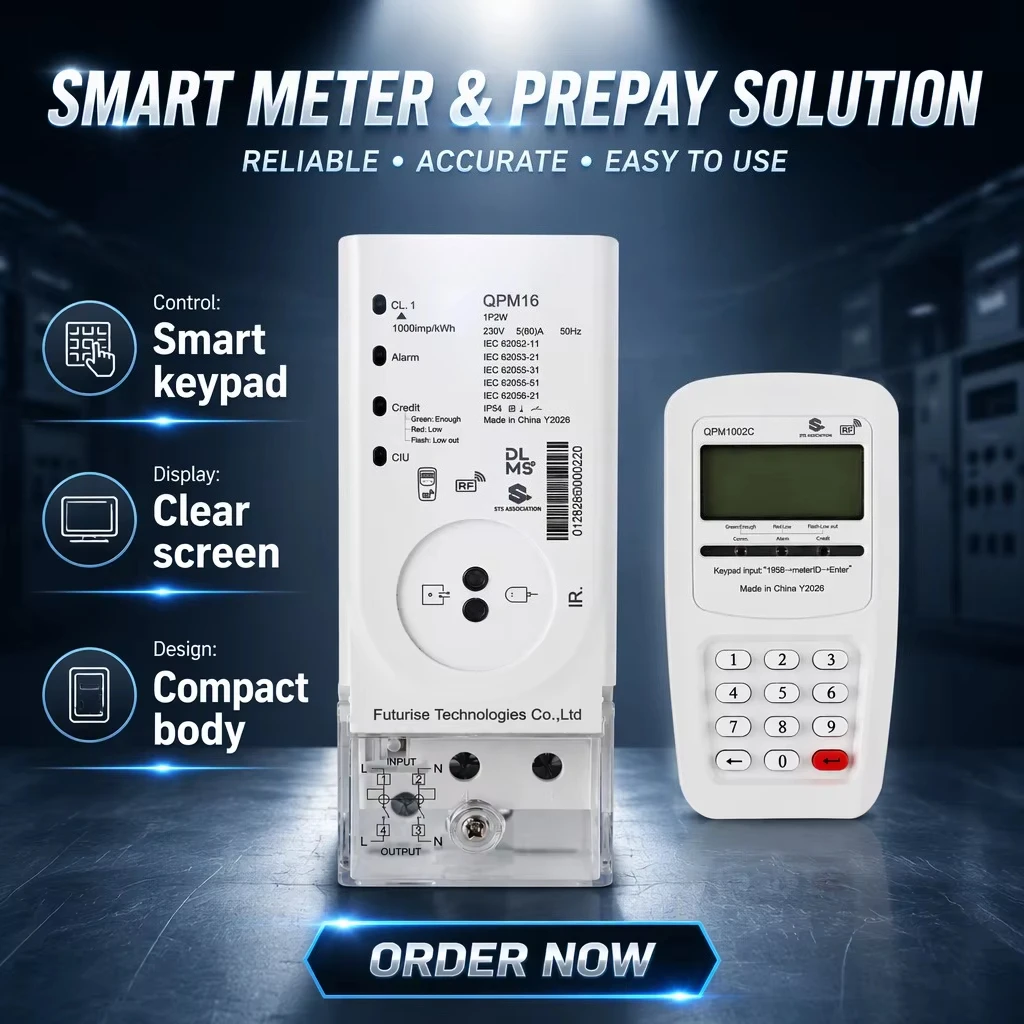 Din-Rail STS Single Phase Electricity Meter RF Communication Prepaid Split Keypad CIU Waterproof Durable Energy Meters