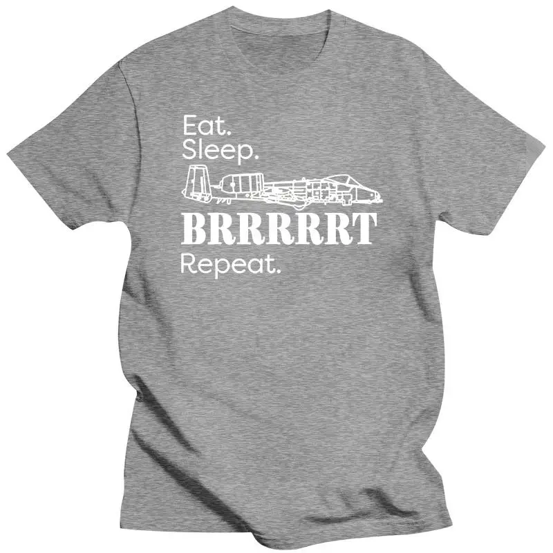 Black t shirt for male summer brand tee-shirt Eat Sleep BRRRT Repeat A-10 Warthog Shirt teenager cotton tee shirt fashion top