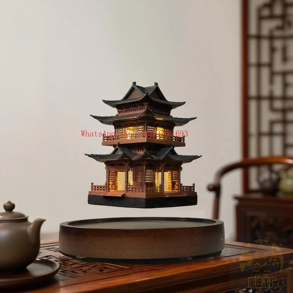 Limited Offer NEW Rotating Home Antique Pavilion Decoration Living Room Office Decoration Tea Table Micro Landscape Decorati