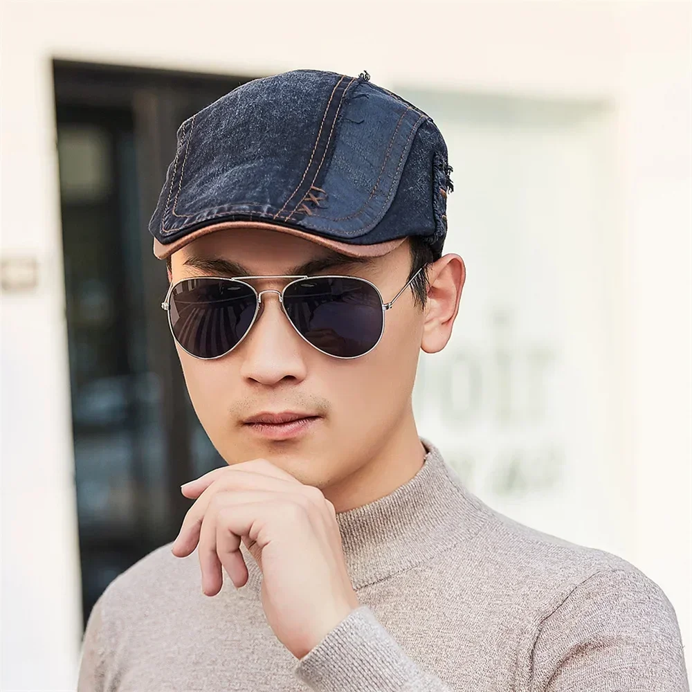 TOHUIYAN Classic Newsboy Cap For Men Vintage Cotton Gatsby Caps Casual Baker Boy Hat Women Fashion Boinas Duckbill Cabbie Hats