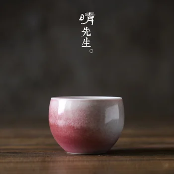 ★Jingdezhen 수제 베이킹 소다 세라믹 차 세트, 시음 컵, 찻잔, 물컵, 장작 컬러 컵, 일반 레드 컵  Best5