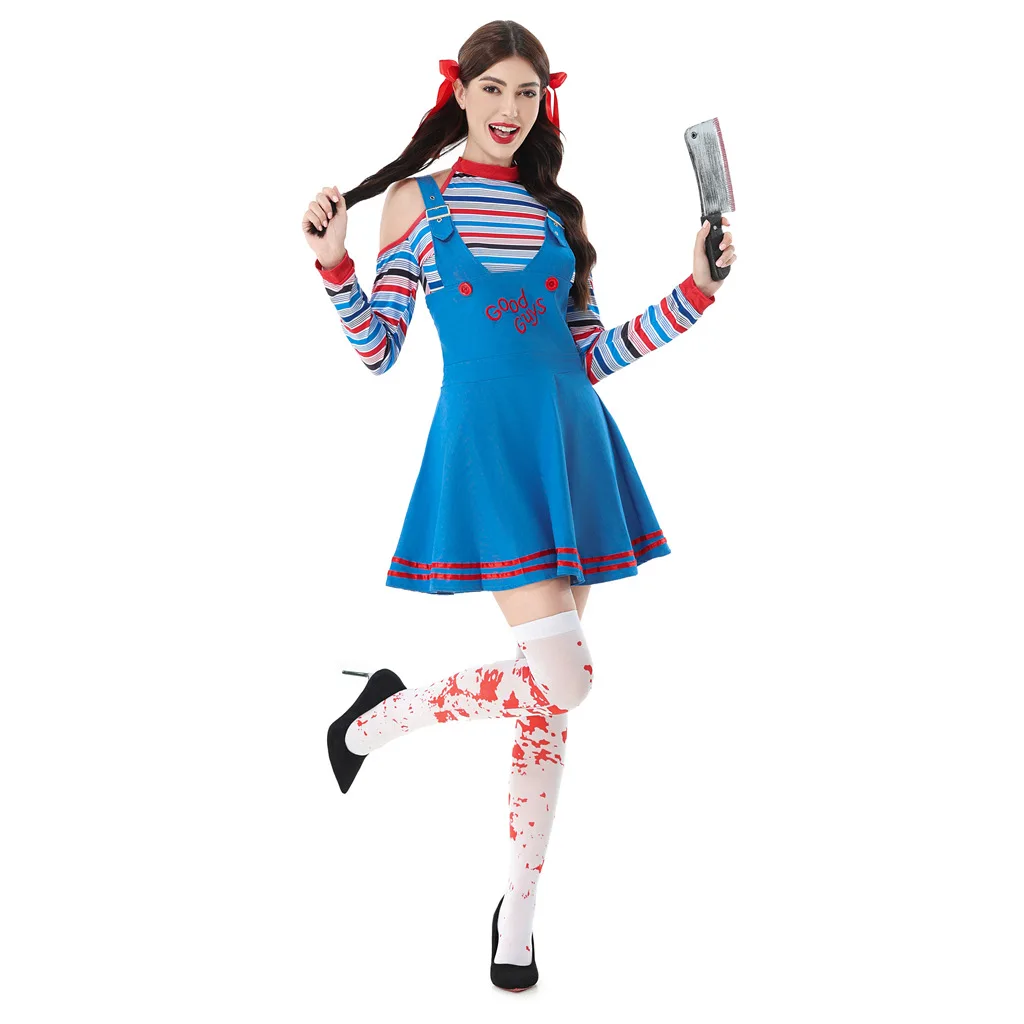 Disfraz femenino de payaso de circo, disfraz de Halloween para adultos, disfraz de Horror, fantasma sangriento, vestido de Carnaval para bebé