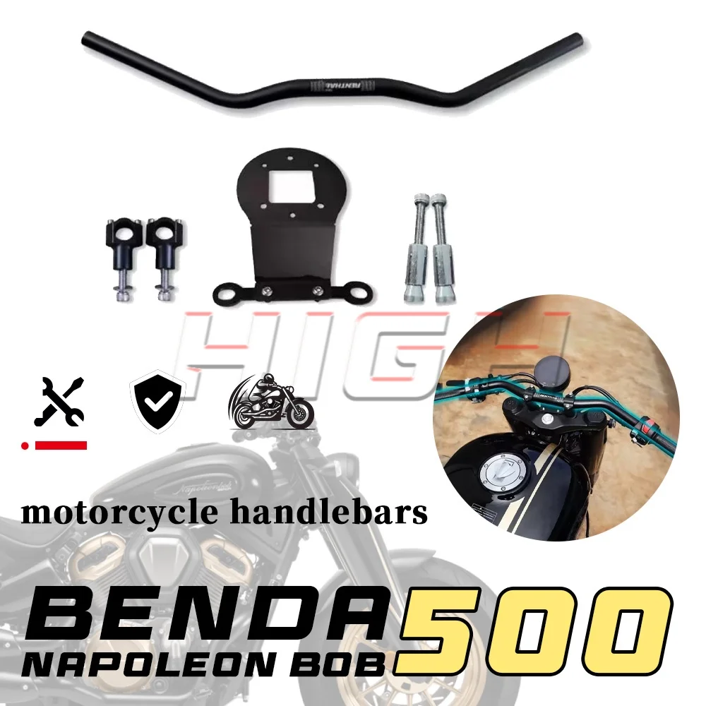 For Benda NapoleonBob 500 Modified Retro M Shape Drag Handlebar for Benda Napoleon Bob 500