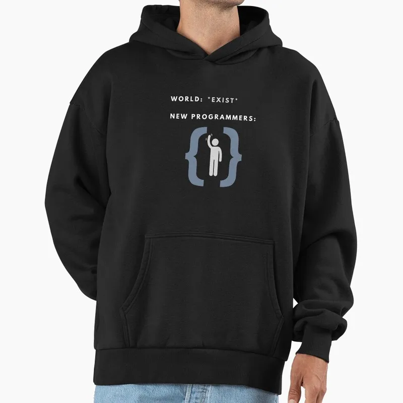 Hello world Graphic Hoodie Black Fleece Sweatshirt for Programmer Software Engineers Geek IT Developer Gift Hooded
