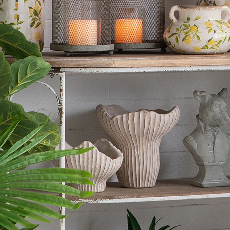 Home retro wabi **** simple creative design cement flower pot garden flower decoration ornament