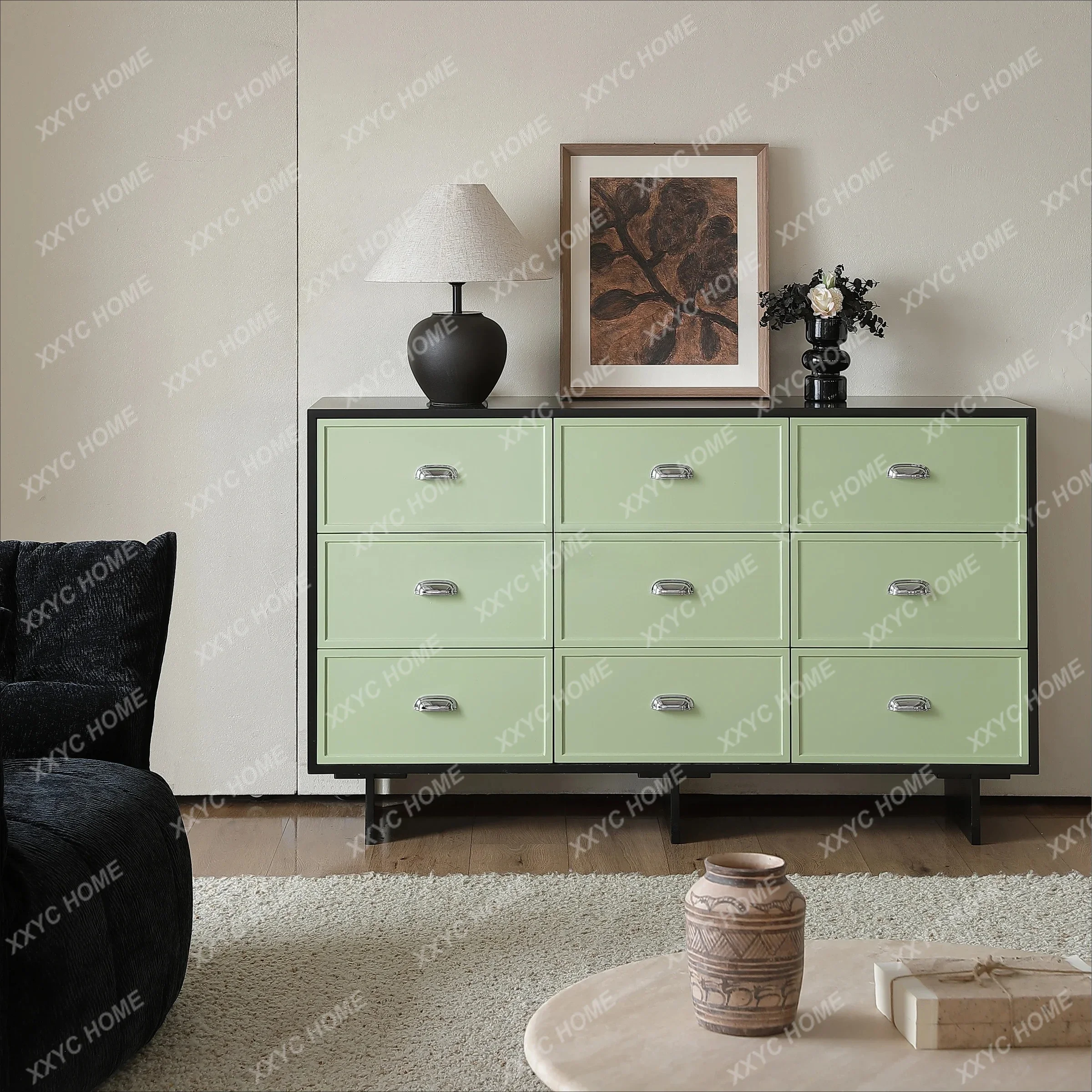nine-chest cabinet retro solid wood mystery cabinet