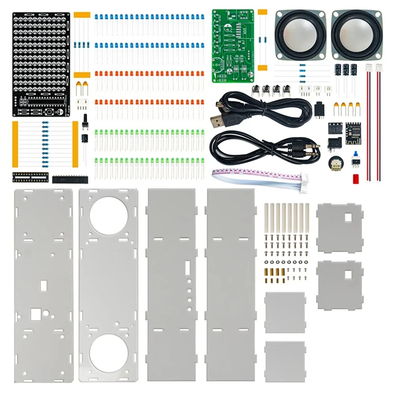 DIY Bluetooth Speaker Kit Electronic LED Music Spectrum MH-M18 Dual Channel Soldering Practice 3W Speaker 8002 Amplifier