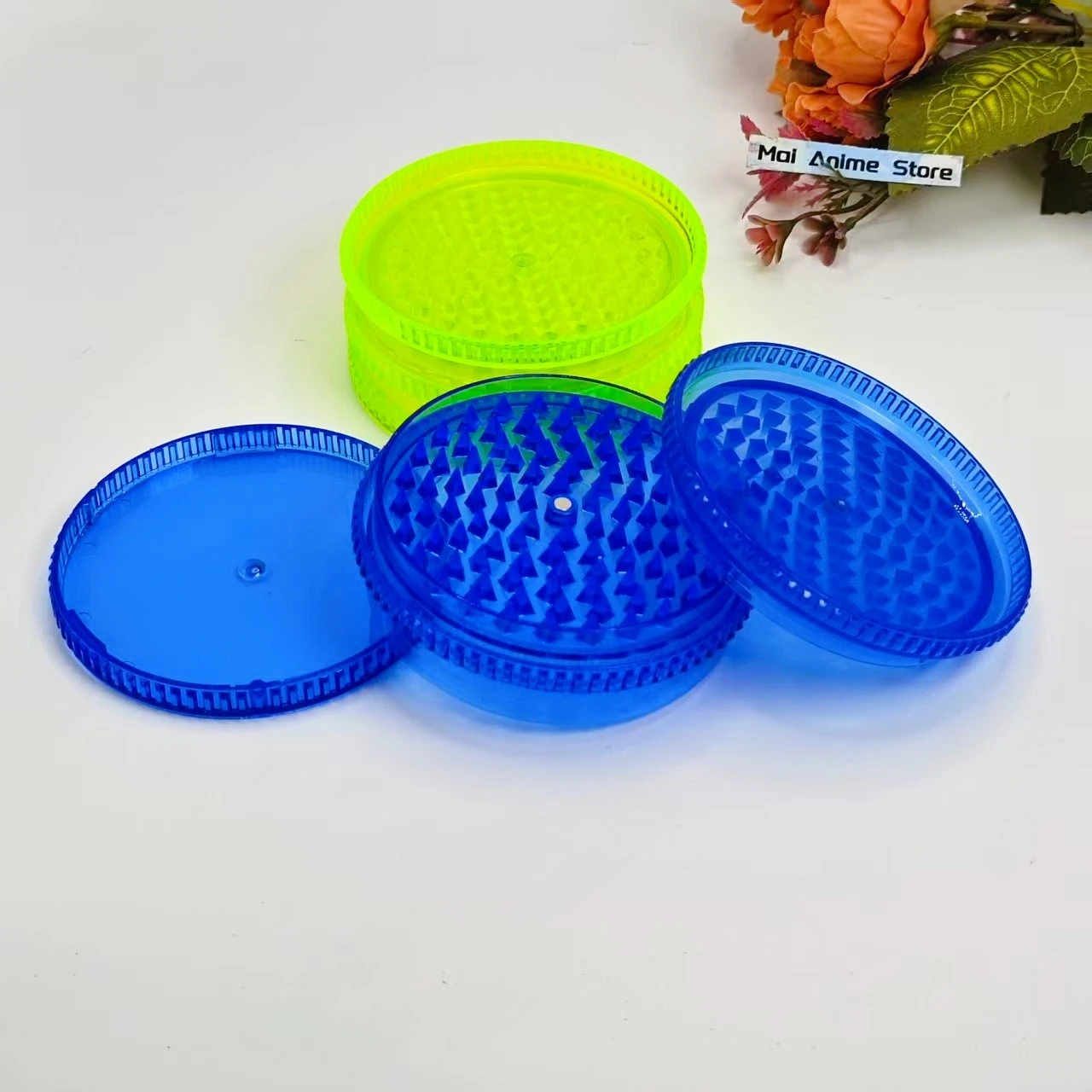 3.54inch Colorful Herb Grinder Manual Pepper Salt Mortar Pestle Metal 4-layer Spice Mill Grass Grinder Smoke Cigarette Tool