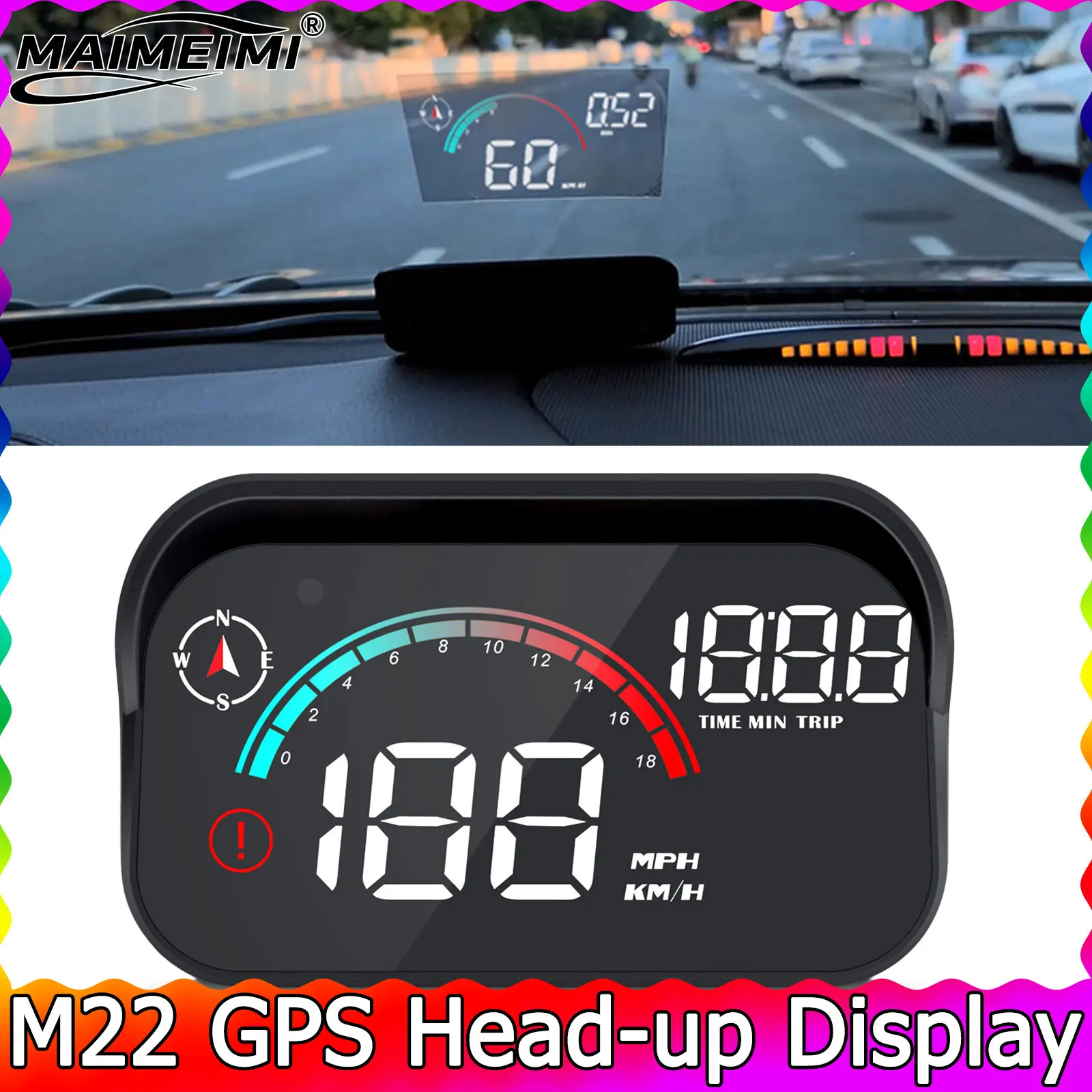 

﻿ ﻿ GPS проекционный дисплей M22 автомобильный HUD для всех автомобилей универсальный цифровой GPS спидометр KMH MPH проектор на лобовом стекле приборная панель