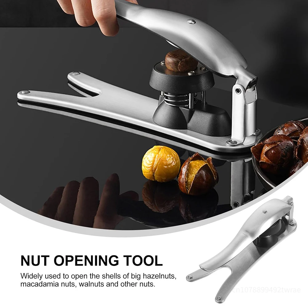 Stainless Steel Nut Cracker Chestnut Clip Chestnut Opening Tool Manual Chestnut Opener Metal Walnut Nut Plier Home Kitchen Tools