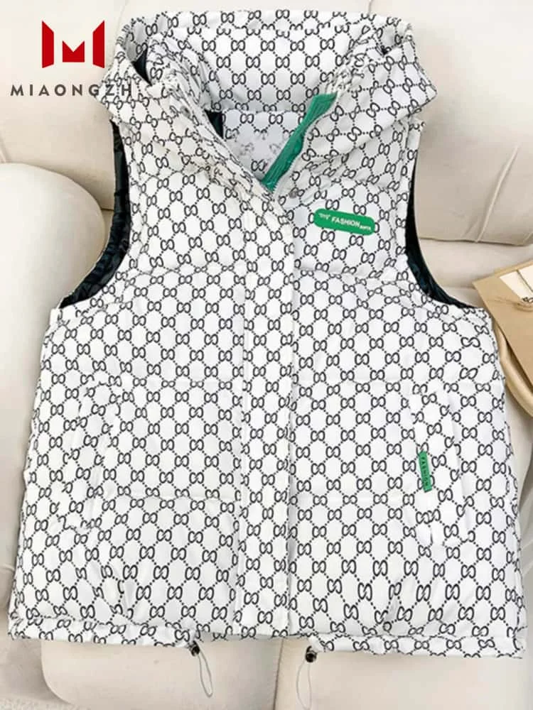 

Осень-зима 2022, новые женские толстовки с принтом, свободные платья без рукавов, модный пуховый хлопковый жилет, женская одежда, жилеты