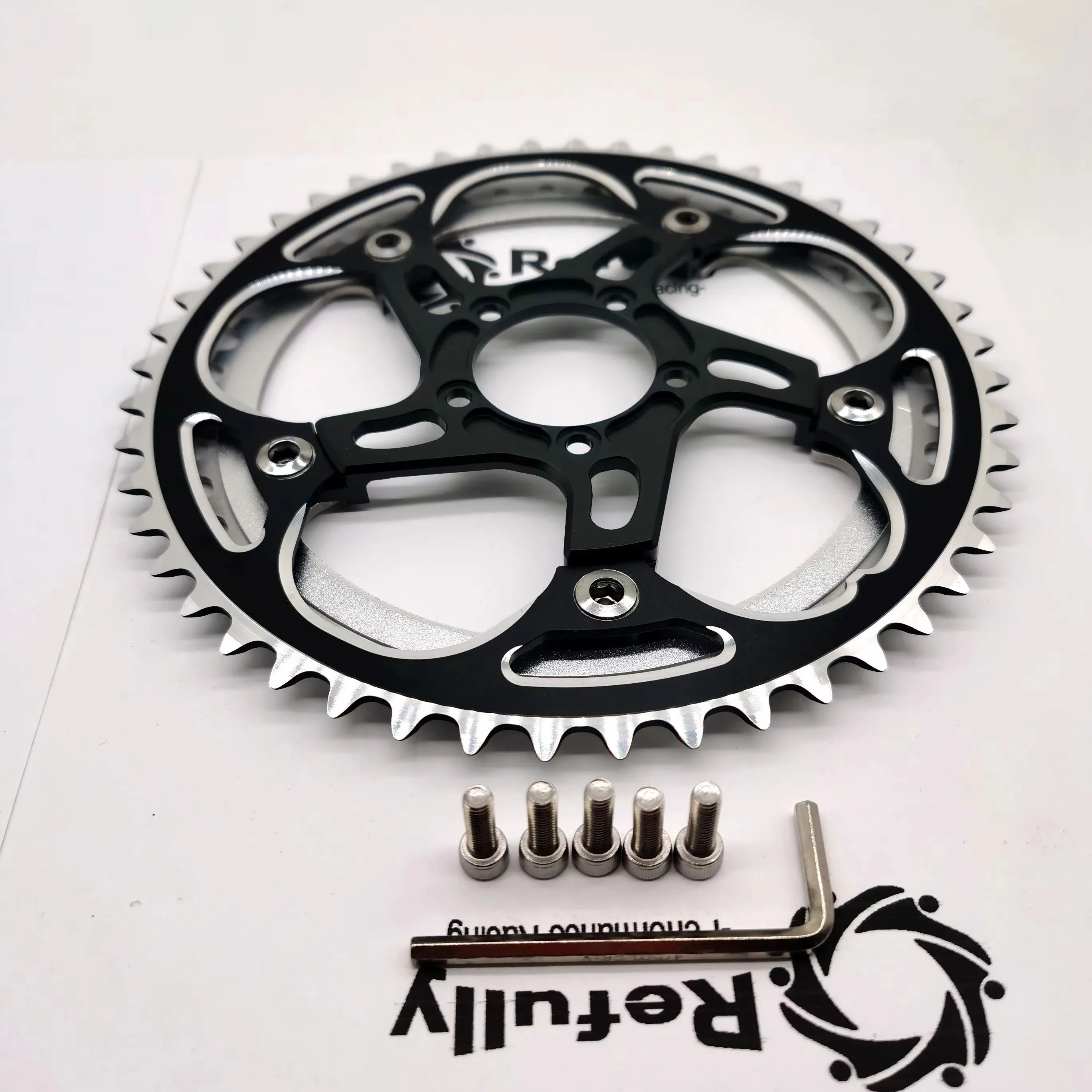 42T‑48T Dual Chainring Kit, 5mm/10mm Offset Narrow‑Wide Chain Ring for Bafang BBSHD Mid‑Drive E‑Bike Motor