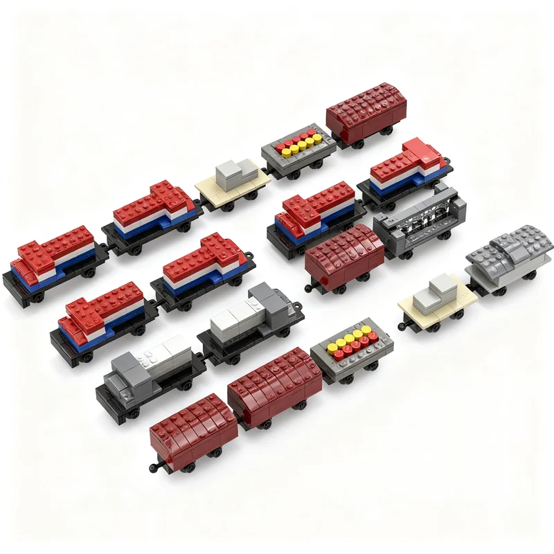 827pcs MOC MINI Atomic Train Pack Model Building Blocks Toy Construction Christmas Gift 3D DIY Craft Assemble Birthday Display
