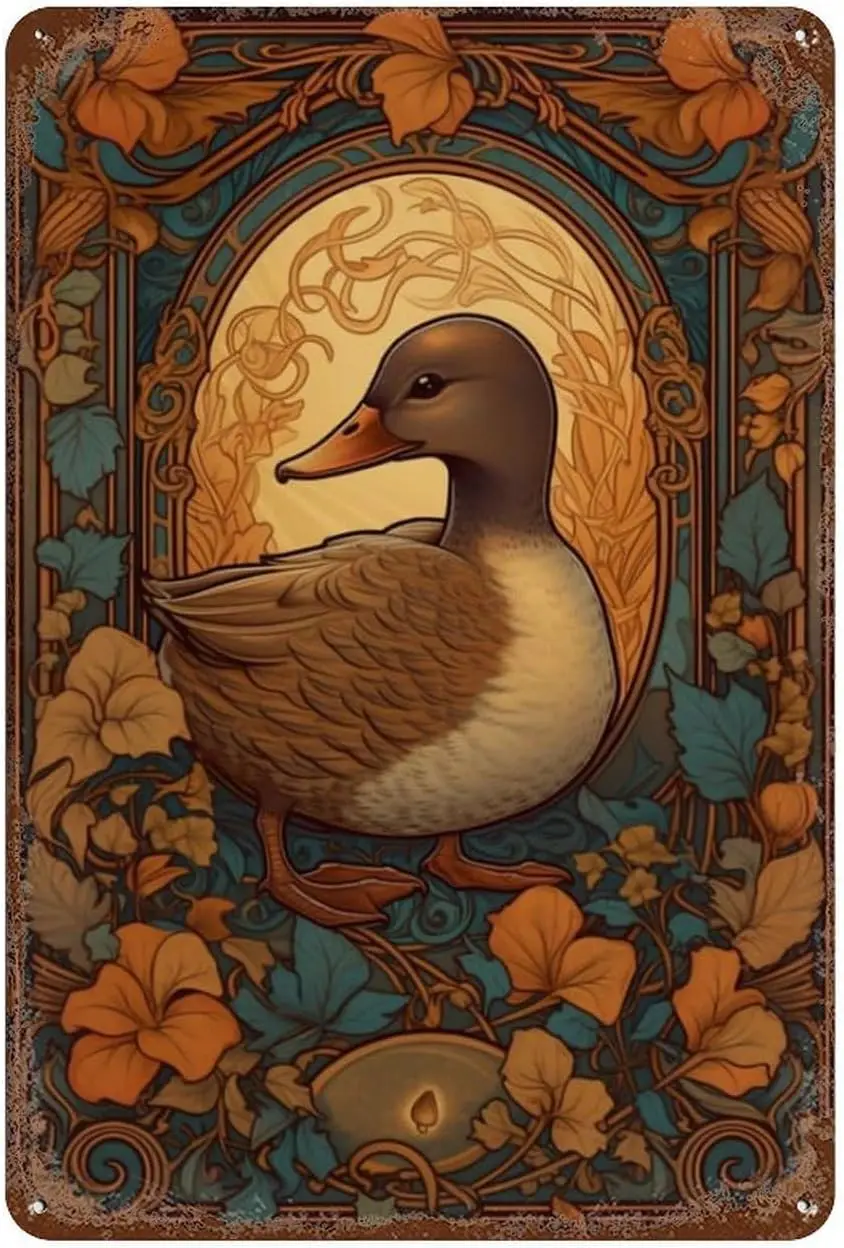 Funny Tin Sign Vintage Duck Poster, Tin Signs Gift For Women, Home Office Plant Room Wall Decor Retro Aluminum Sign For Hom sign