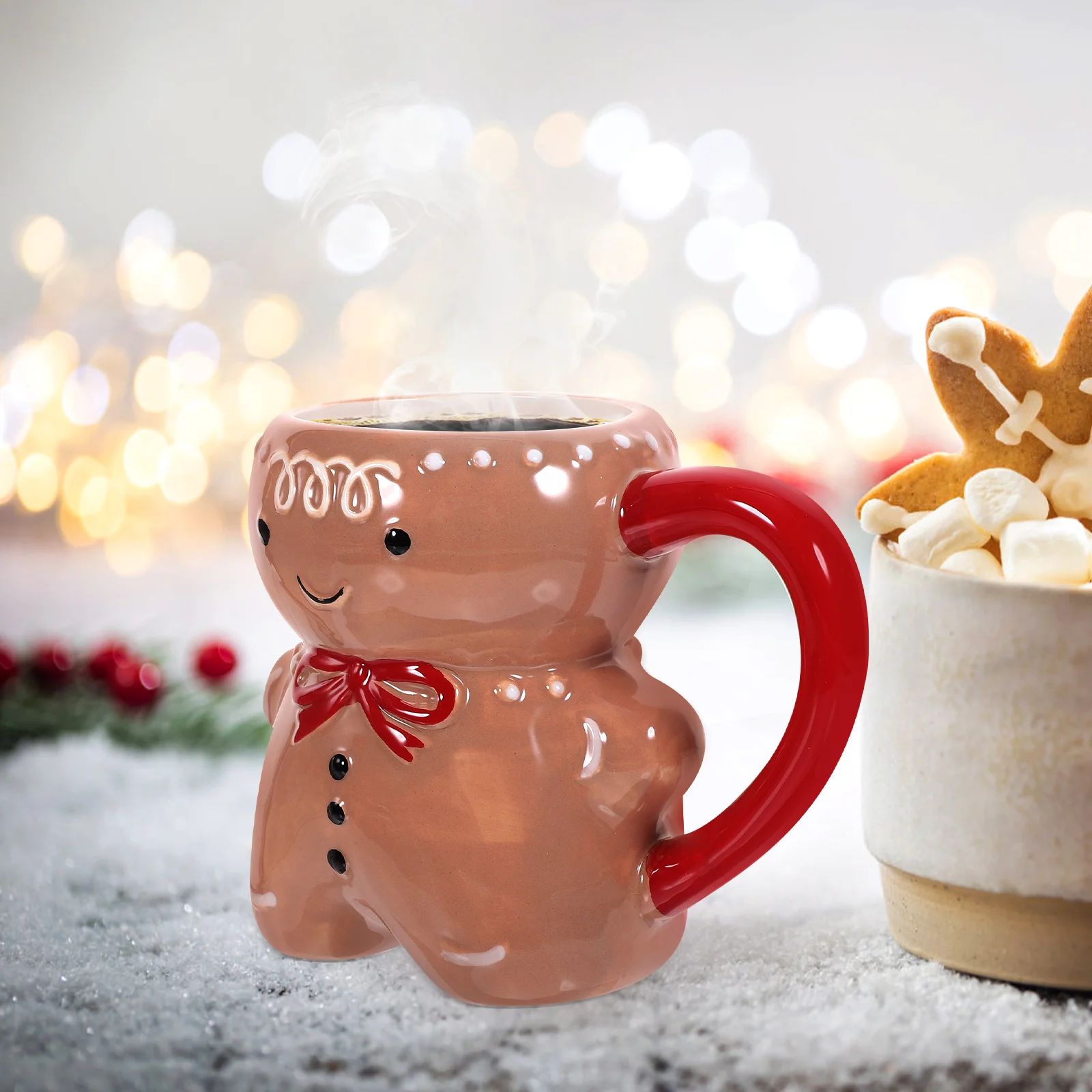 

Gingerbread Man Cup Ceramic Tea Mug Lovely Breakfast Coffee Vintage Christmas Decor Ceramics Porcelain Water Decorative Dad