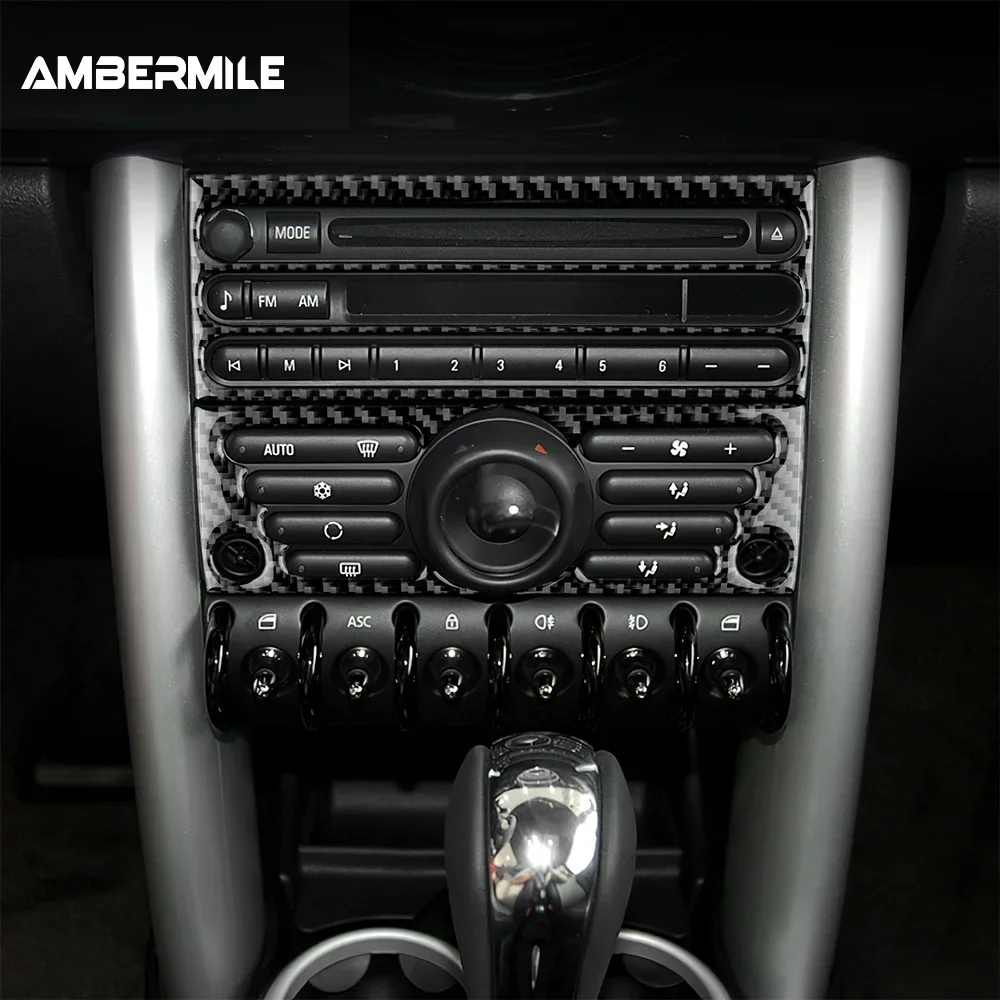 

Car Center Console AC CD Panel Cover Real 3D Soft Carbon Fiber Sticker for Mini Cooper R50 R53 2001-2006 Interior Upgrade Kit