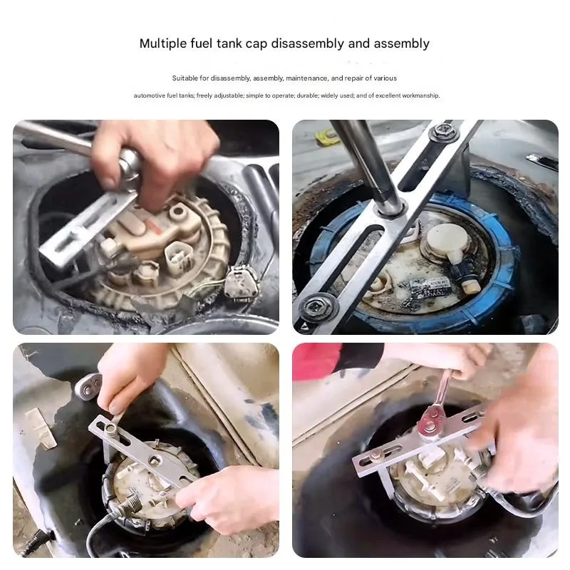 Universal Pump Removal Tool Adjustable Pump Lock Ring Tool Chromium Plated Steel Fuel Tank Lid Cover Removal Lock Ring Tool