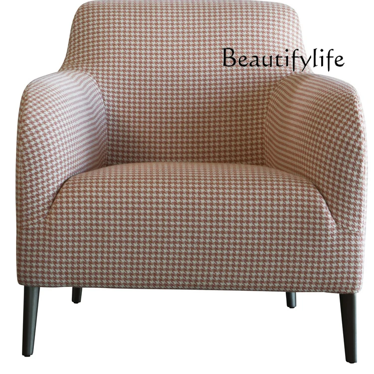 

Italian light luxury designer living room leisure sofa modern simple single hotel reception fabric