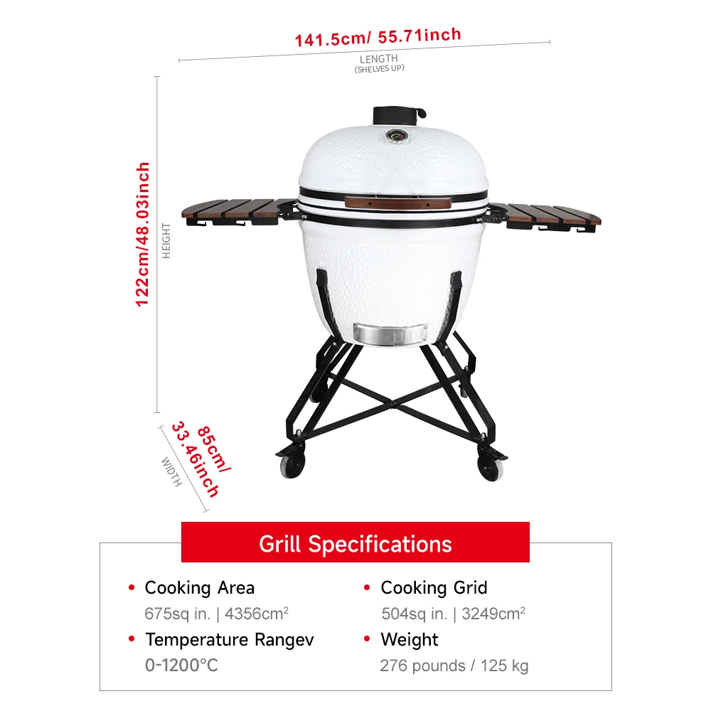 26 Inch BBQ Charcoal Joe Black Shape Kamado Grill