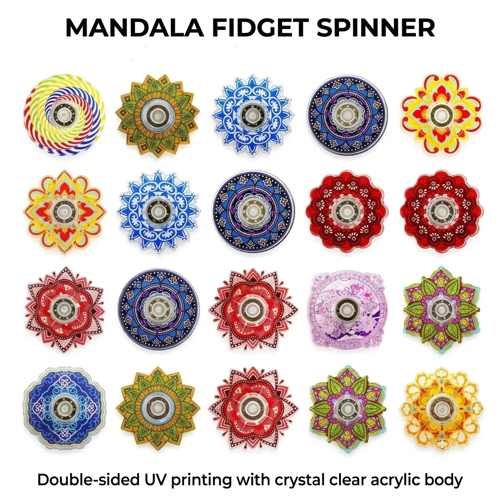 12 Stück Graffiti Retro Fingertip Spinner Farbige EDC Mini-Kreisel Entspannungsspielzeug Kinder Geburtstag Schulanfang Stressabbau Geschenke