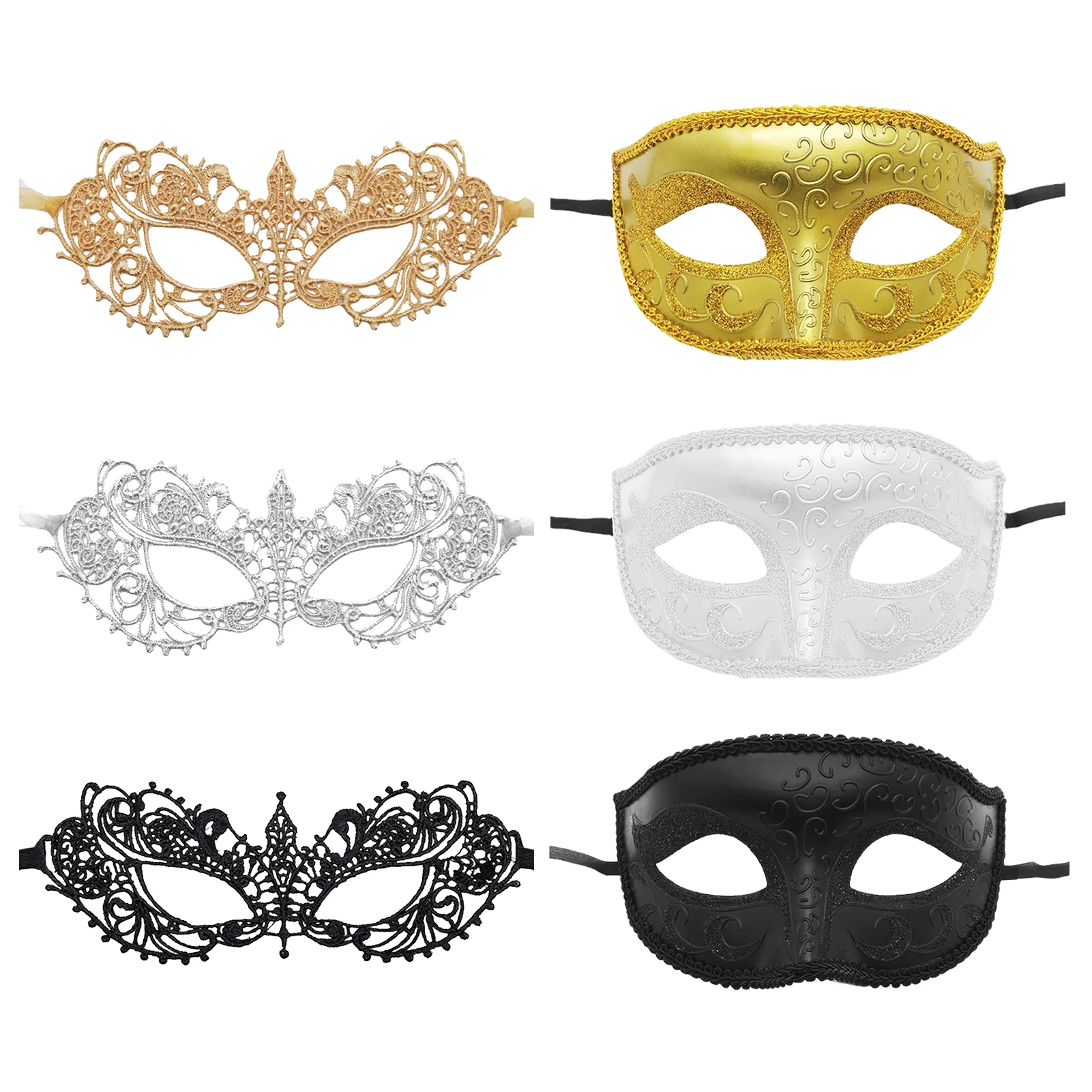 Masquerade Masks for Couple Venetian Woman Lace Men PP Cosplay Costume Carnival Prom Party Personality Headdress Masks