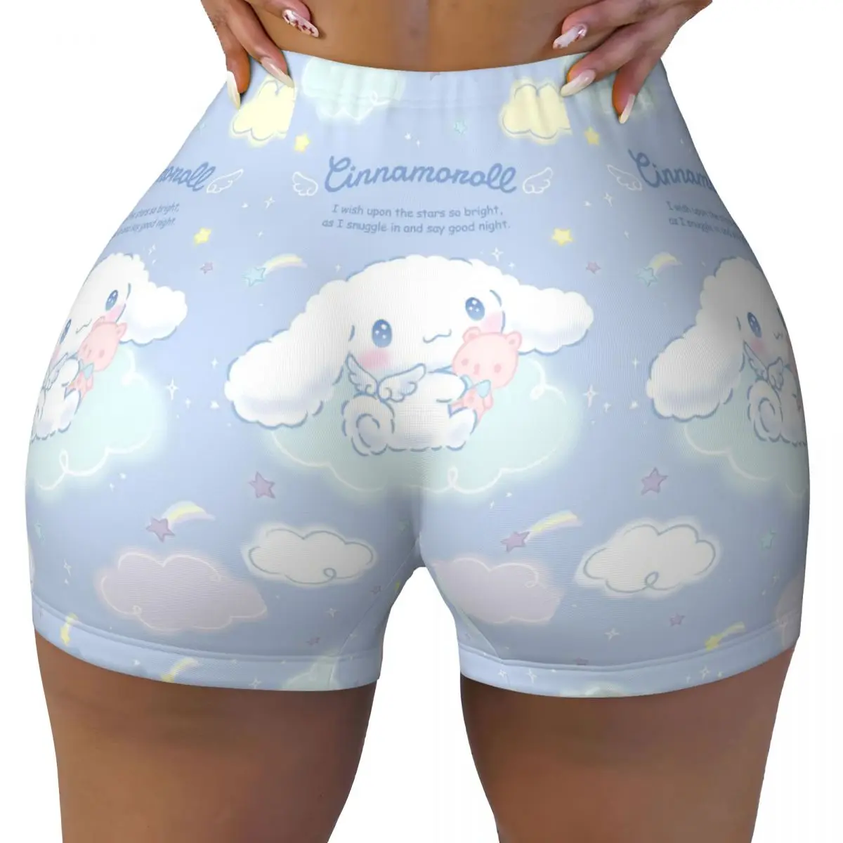 Custom Cinnamoroll New Cartoon Gym Volleyball Biker Shorts for Women Workout Yoga Shorts