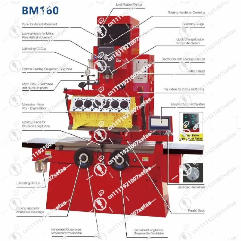 BM160 Engine Head Engine Block Maintenance Vertical Precision Boring and Milling Machine