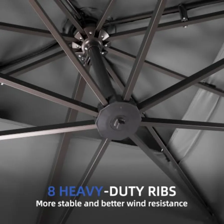 10 X 13 Feet Cantilever Outdoor Patio Umbrella with Base Included