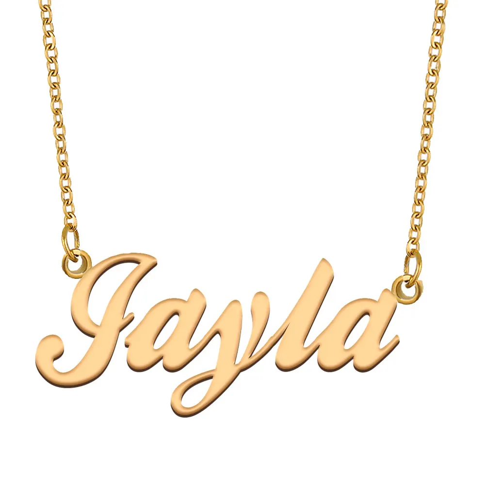 

Jayla Name Necklace for Women Stainless Steel Jewelry Gold Plated Nameplate Pendant Femme Mothers Girlfriend Gift