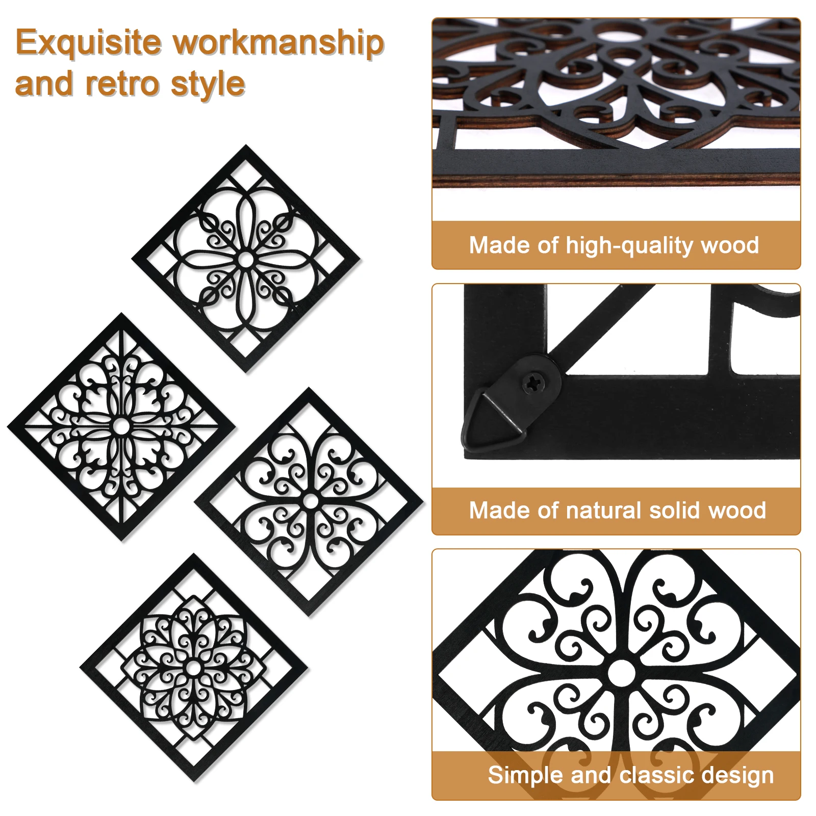 لوحات خشبية ريفية مستديرة أو مربعة للتعليق على الحائط ، ديكور جدار مزرعة رائع ، مجوف للخدمة الشاقة ، 4 * *