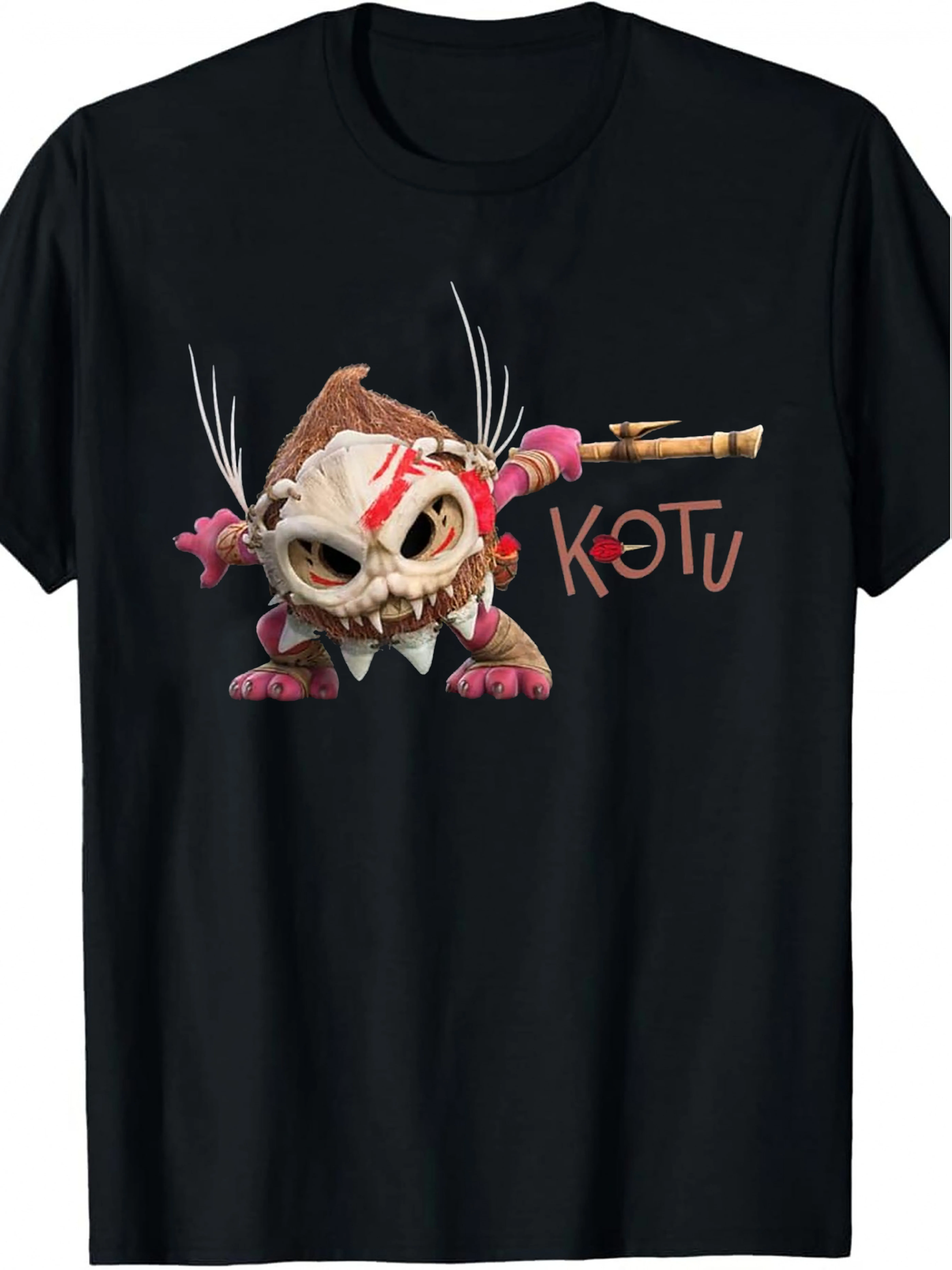 A Single Piece, Cartoon Pattern Men'S T-Shirt - Vintage Style, Short Sleeves, Round Neck, Machine Washable for Men