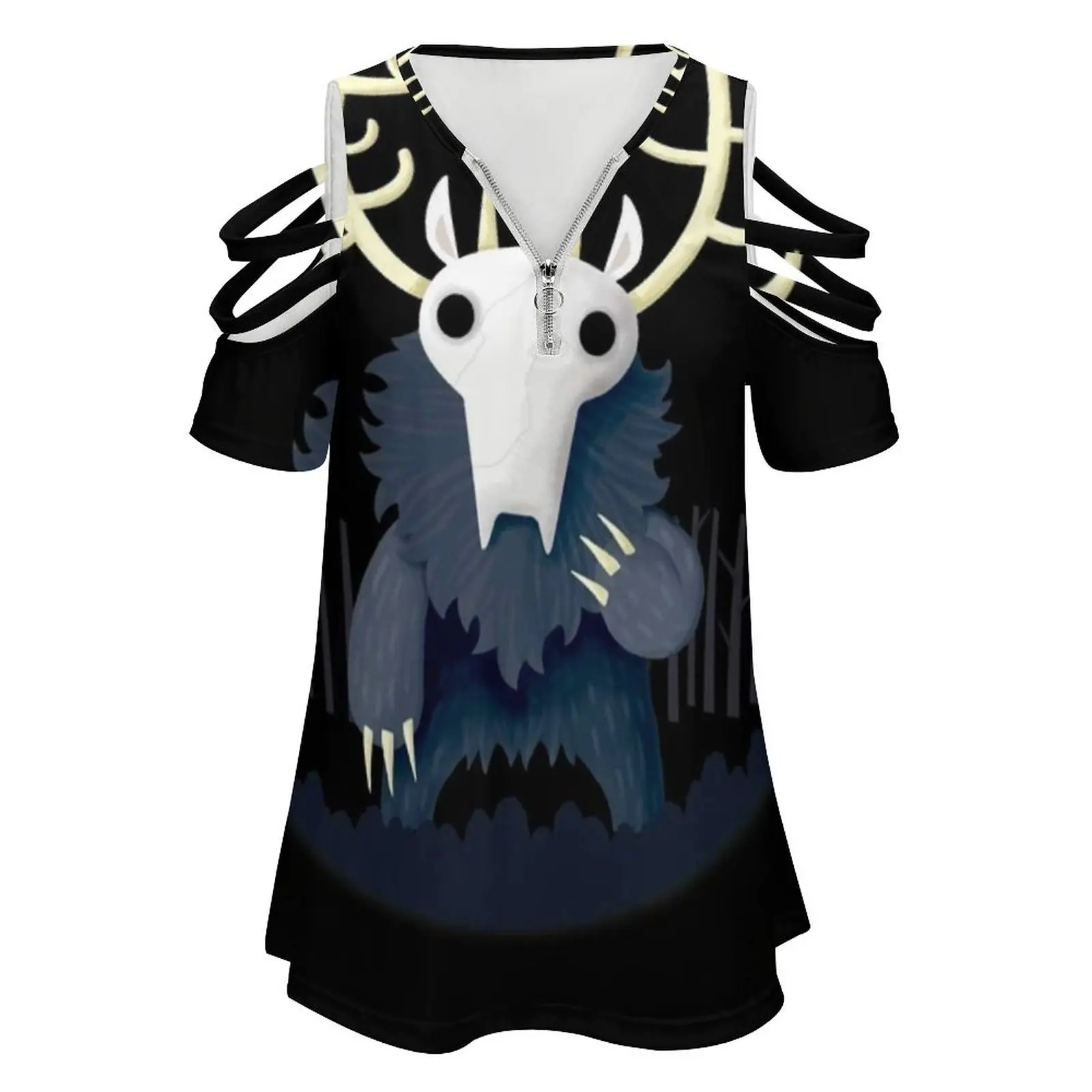 Wendigo Fashion Print Women Ladies Girls T-Shirt Harajuku Round Neck Short Sleeve Tops & Tees Wendigo Myth Monster Woods