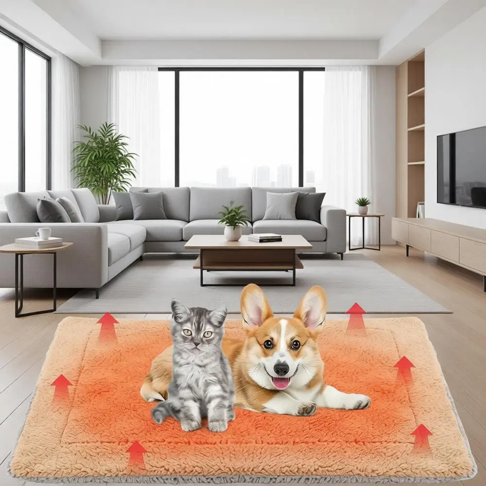 

Warming Dog Bed or Large Dog 27x35 Inch Mat Heating Cat Reflects Body Heat Extra Warm Thermal Pet Pad Washable Cat Bed or Outdoo