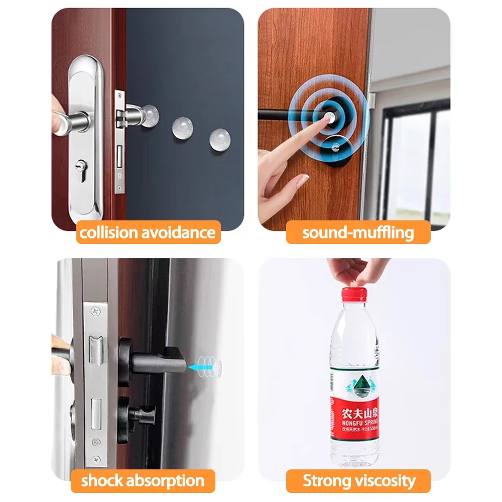 Transparent Furniture Protective Pads Grain Silencer Sticker Silicone Door Stopper Buffer Cushion for Cabinet Drawer Door Handle