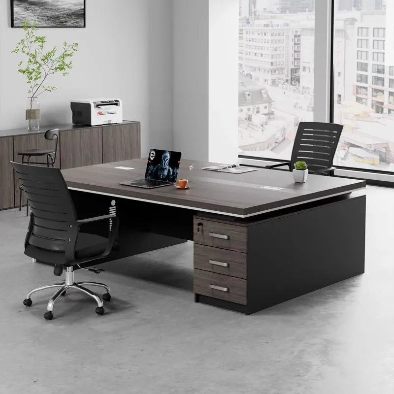 Universal Wooden Office Desk Aesthetic Vintage Large Size Interior Office Desk Fashion Escritorio Oficina Lounge Suite Furniture