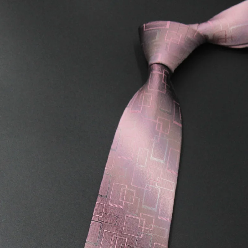 Men's 100 Silk Tie jacquard Cravat Wedding Business Casual Necktie Pink Waterproof