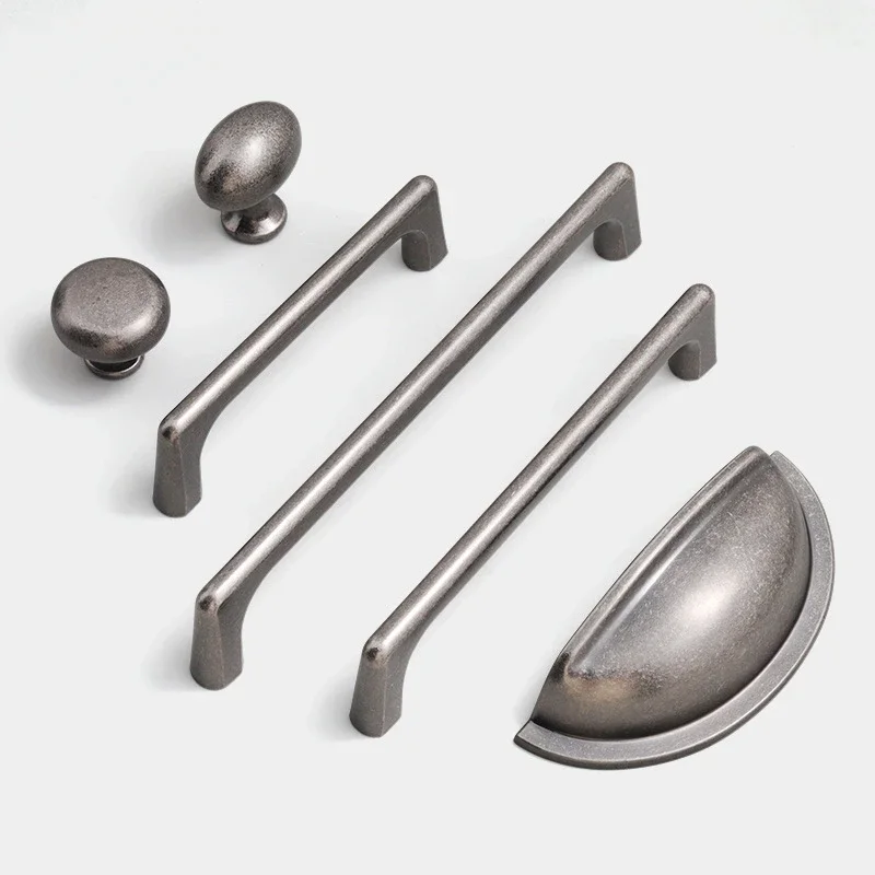 Nordic Vintage Long Cabinet Handles Aluminum Alloy Handles for Furniture Bronze/Antique Silver Handles for Wardrobe and Drawer