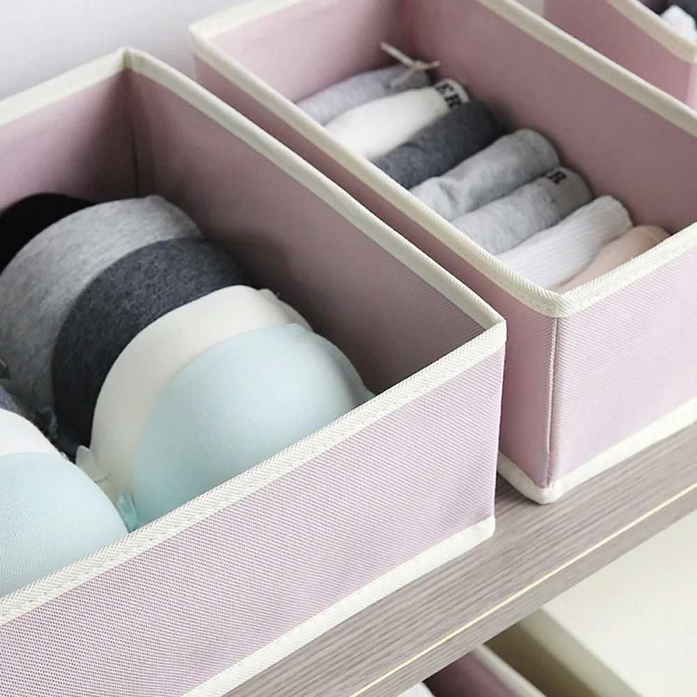 

1Set Pink Cloth Underwear Storage Box Organizer Bra Underskirt Case Eco Friendly Lightweight Drawer Closet Storage Box