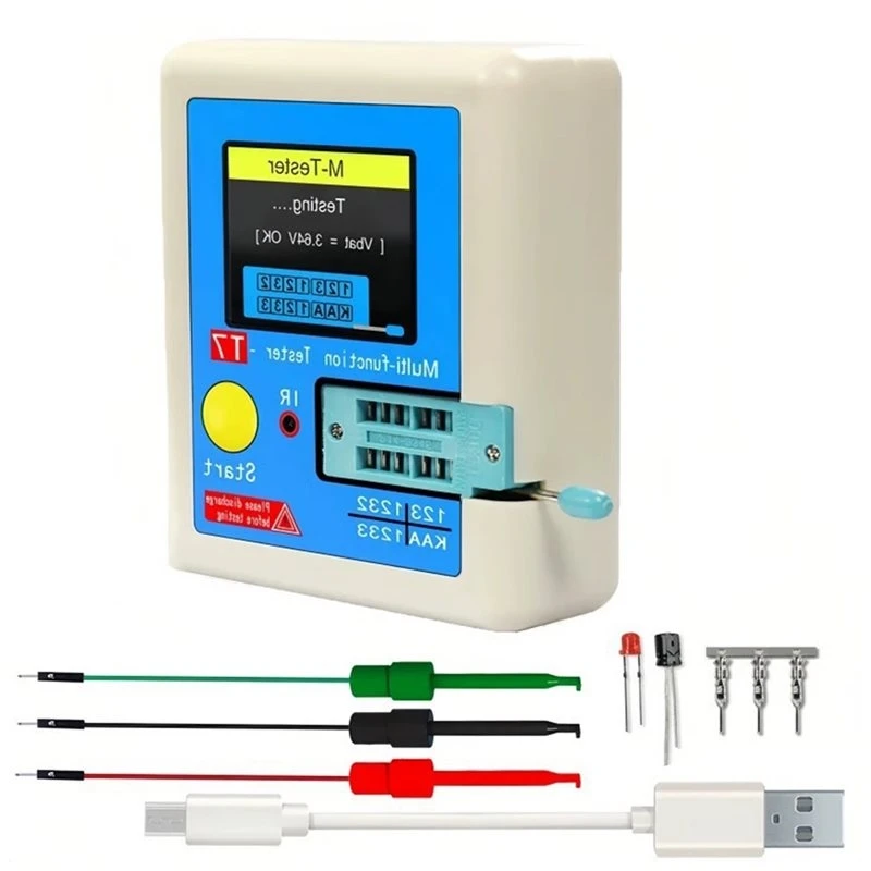 UISN LCR-TC1 TFT LCD Display Multi-Meter Transistor Tester Diode Triode Capacitor Resistor Test Meter MOSFET NPN PNP Triac Tool