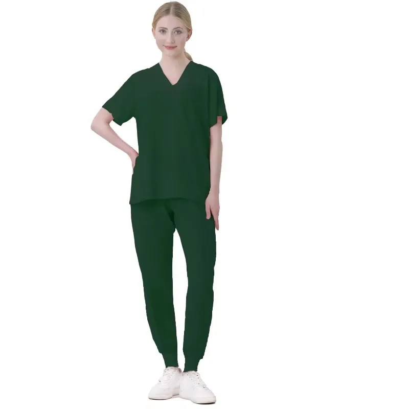 Multicolorido unissex manga curta uniforme de enfermeira de farmácia hospital médico workwear uniformes de cirurgia dentária oral conjuntos de esfoliantes médicos