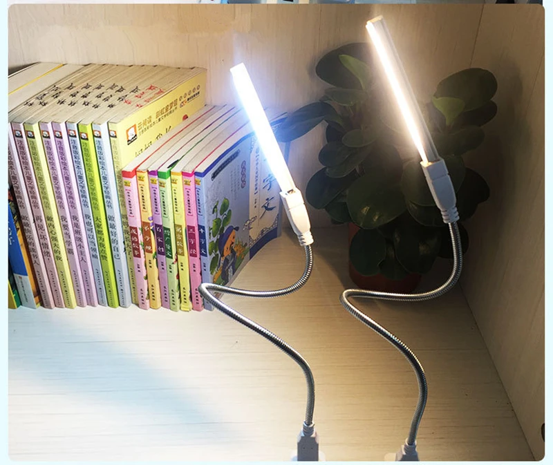 USB LED Book Light Portable Mini Night Light Power Bank Powered USB Light Reading Desk Lamp Laotop Keyboard Lighting Lamps
