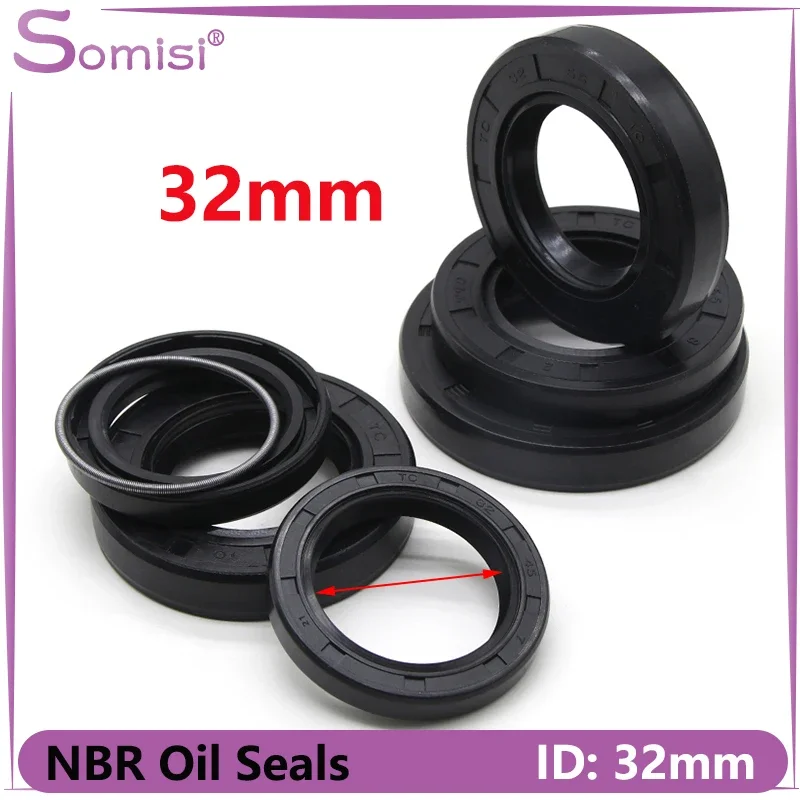 

ID 32mm NBR Oil Seal TC-32*42/43/44/45/48/50/52/55/58/60/62/65/72*5/7/8/10/12mm Nitrile Rubber Shaft Double Lip Oil Seals Gasket