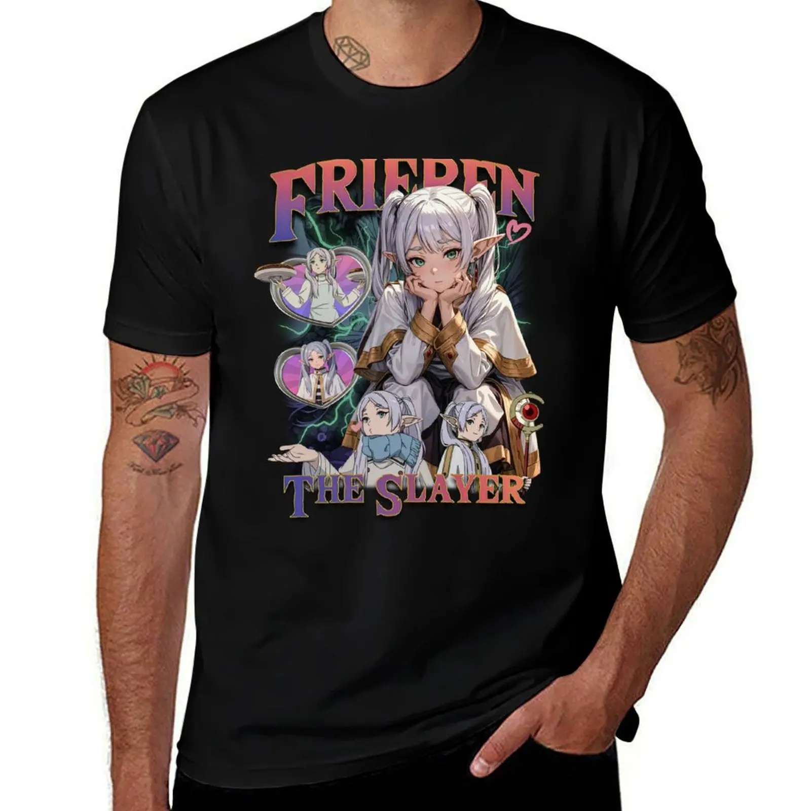 Frieren Vintage Bootleg Design T-Shirt Big and Tall Basic Tee Shirt T-Shirt