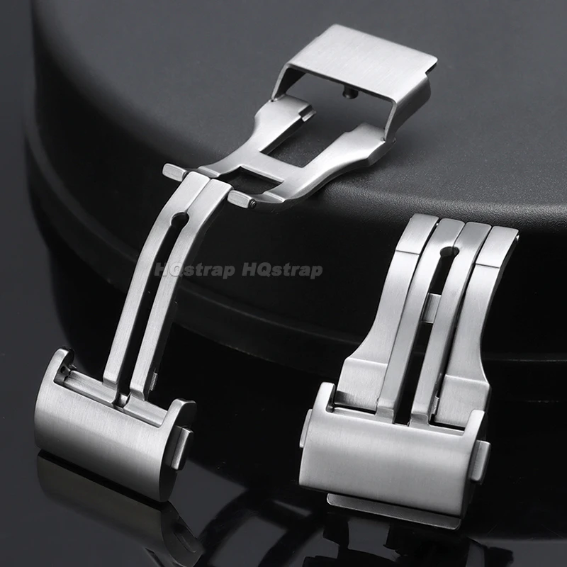 Solid Stainless Steel Watch Clasp 20mm 22mm for Hublot Strap Metal Buckle for Silicone Leather Universal Double Press Button