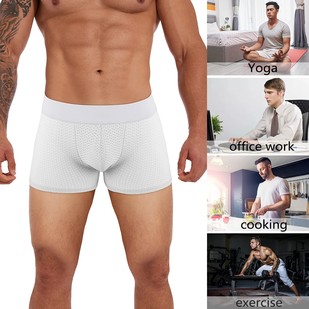 Mannen Hip Lift Body Shaper Spons Fake Butt Padded Boxer Briefs uitgehold Ademend Afslanken Ondergoed Lichaam Vormgeven Enhancement