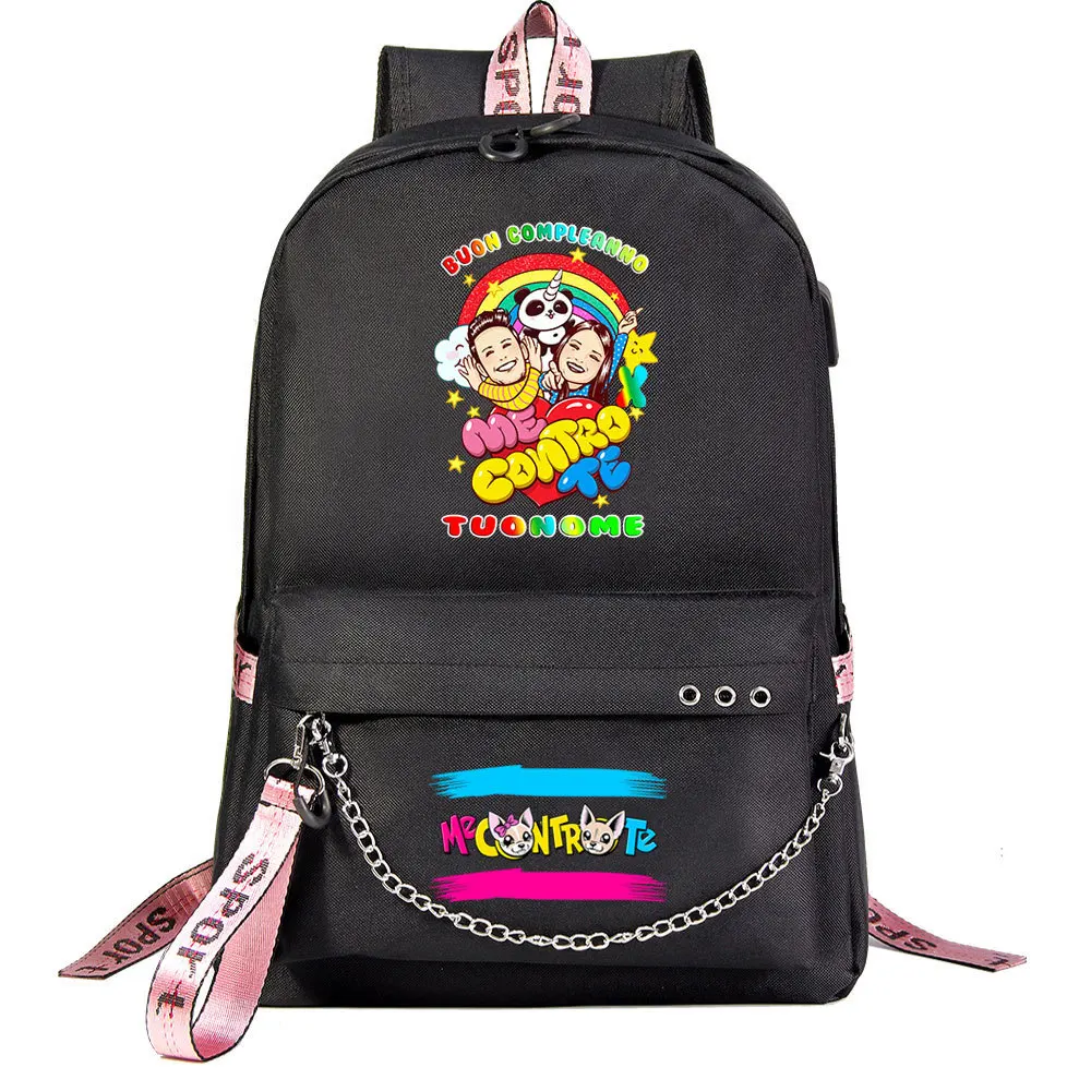 Me Contro Te Backpack Teenager Kids Student School Bags Boys Girls USB Charging Chain Bundle Travel Bag Bookbags Mochila