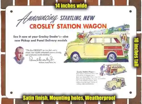 Metal Sign - 1948 Crosley Station Wagons- 10x14 inches