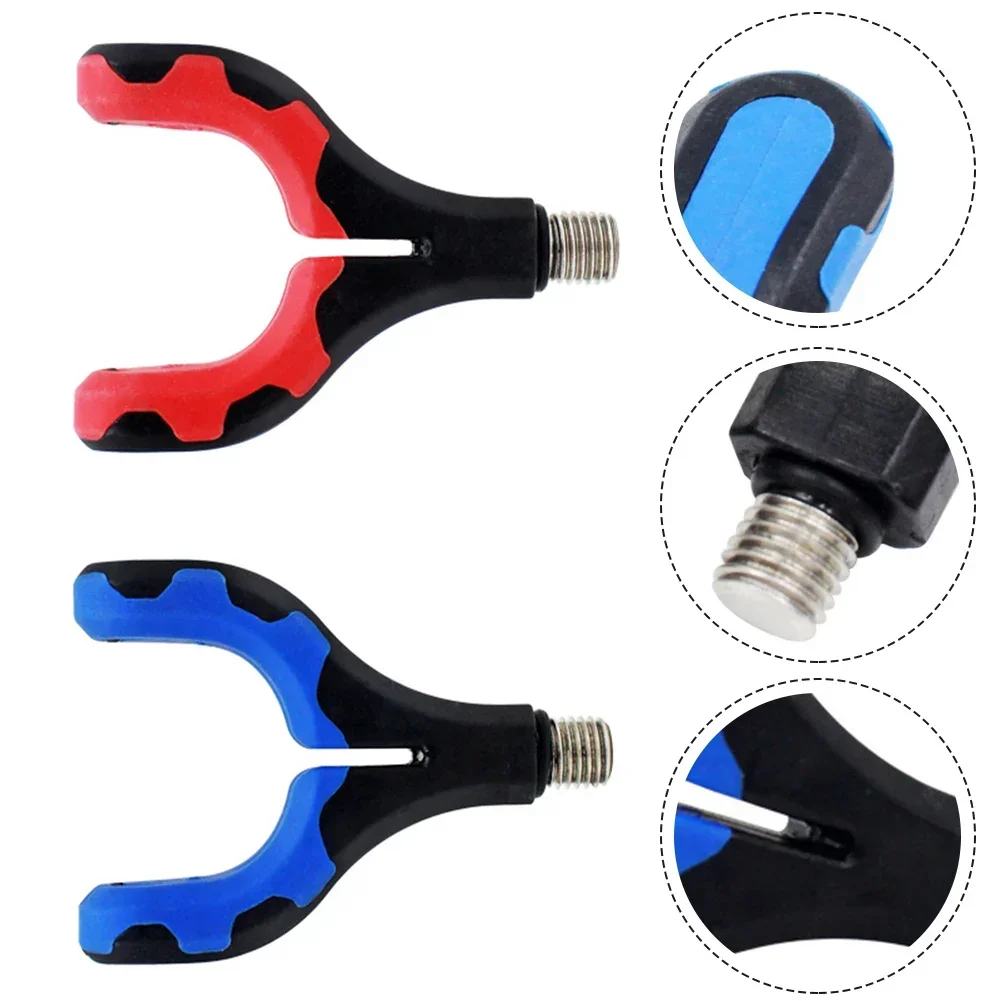 Rod Rest Fishing Rod Holder 5*7*1cm Fishing Equipment Gripper Rest Plastic+TPR Red Blue With 3/8 Thread Hot Sale