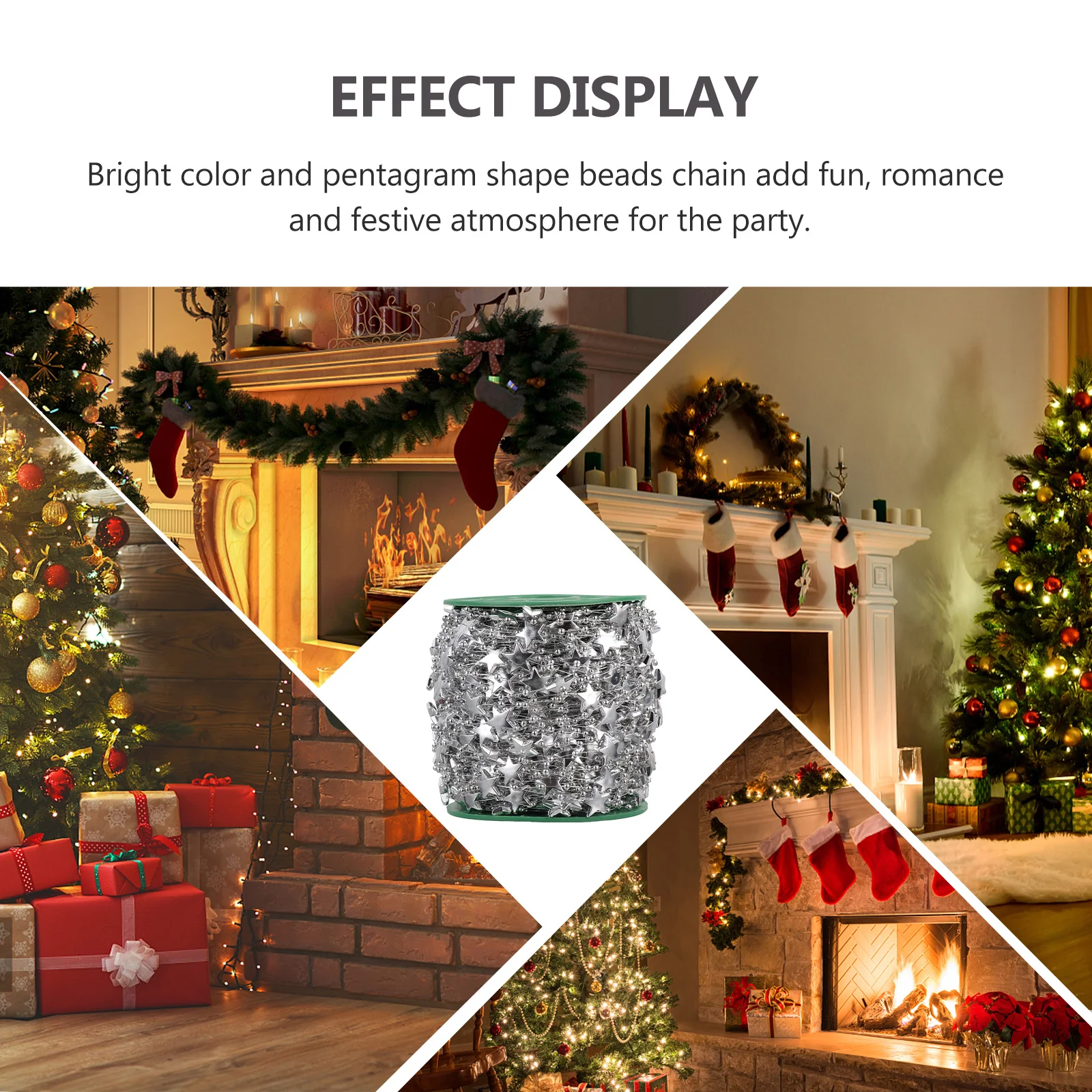 

Bright Color Pentagram Bead Chain Ribbon Party Decor Gift Wrapping Christmas DIY Handmade Craft Supplies Bead Chain