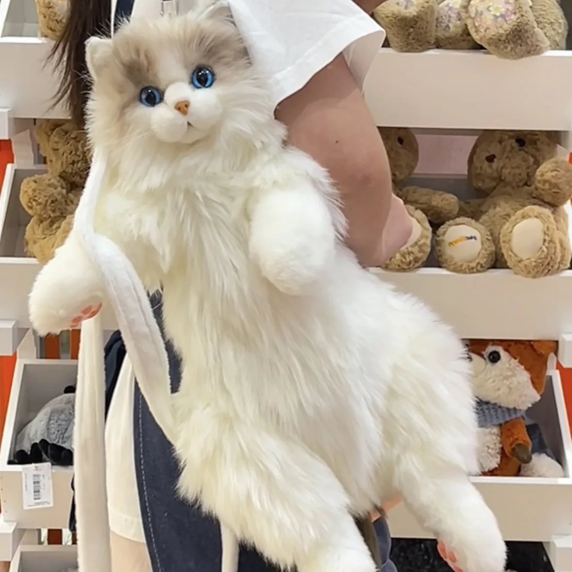 Simulation Muppet Backpack Doll Cat Girl Cute Plush Doll Backpack Birthday Gift